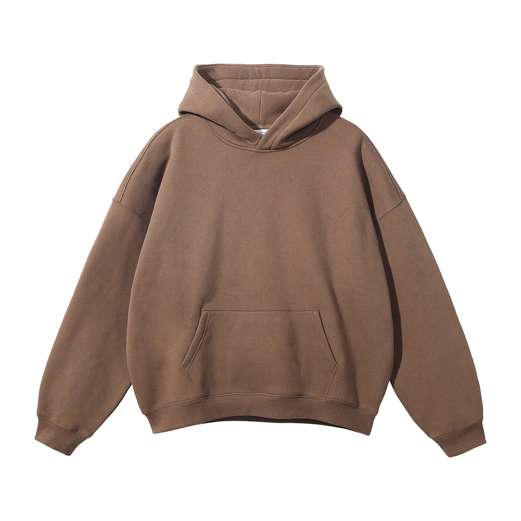 Custom Heavyweight 100% Cotton Pullover Hoodie 3D Embossed Streetwear Oversized and Hooded with Solid Pattern for Men