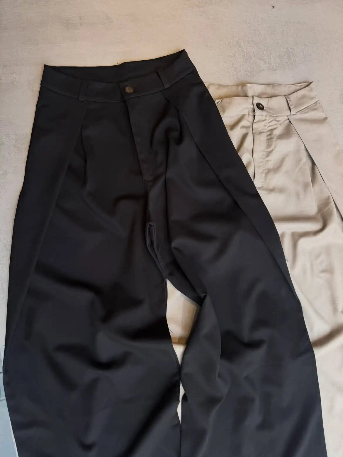 Custom Men's Baggy Pleated Trousers Wide Leg Pants for Men Casual Korean Pants