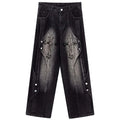 Custom Straight Leg Pencil Pants High Waist Denim Jeans for Men Wash Jeans Pants