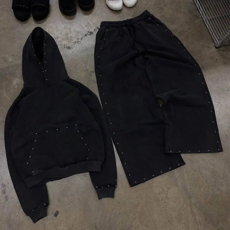 Custom 500 Gsm Sweatsuit Set Men Heavyweight Sweatsuits Baggy Sweatpants and Hoodie Set