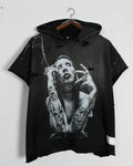 Custom Streetwear Printed Sleeveless Hoodie Shirt for Men Street Wear Vintage Ripped t Shirt