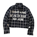Custom Men's Plaid Shirt Streetwear Long Sleeve Plaid Flannel Shirts Men Printed Plaid Crop Shirt