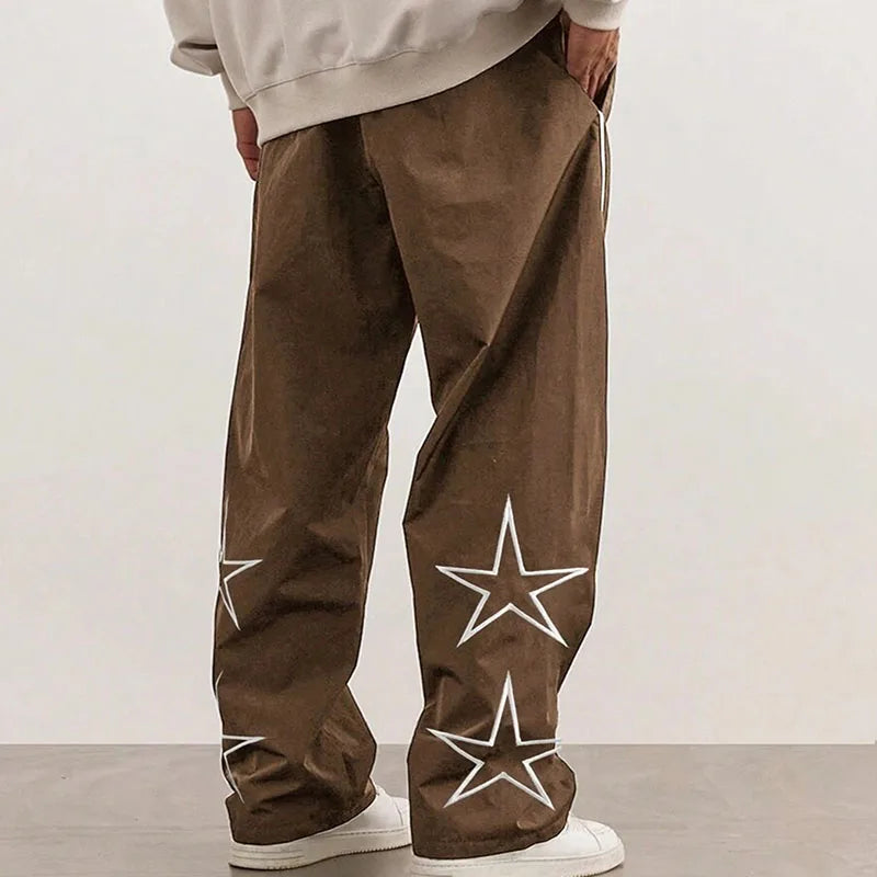 Custom Elastic Mid Rise Lightweight Loose Nylon Jogger Pants Men Casual Polyester Track Pants