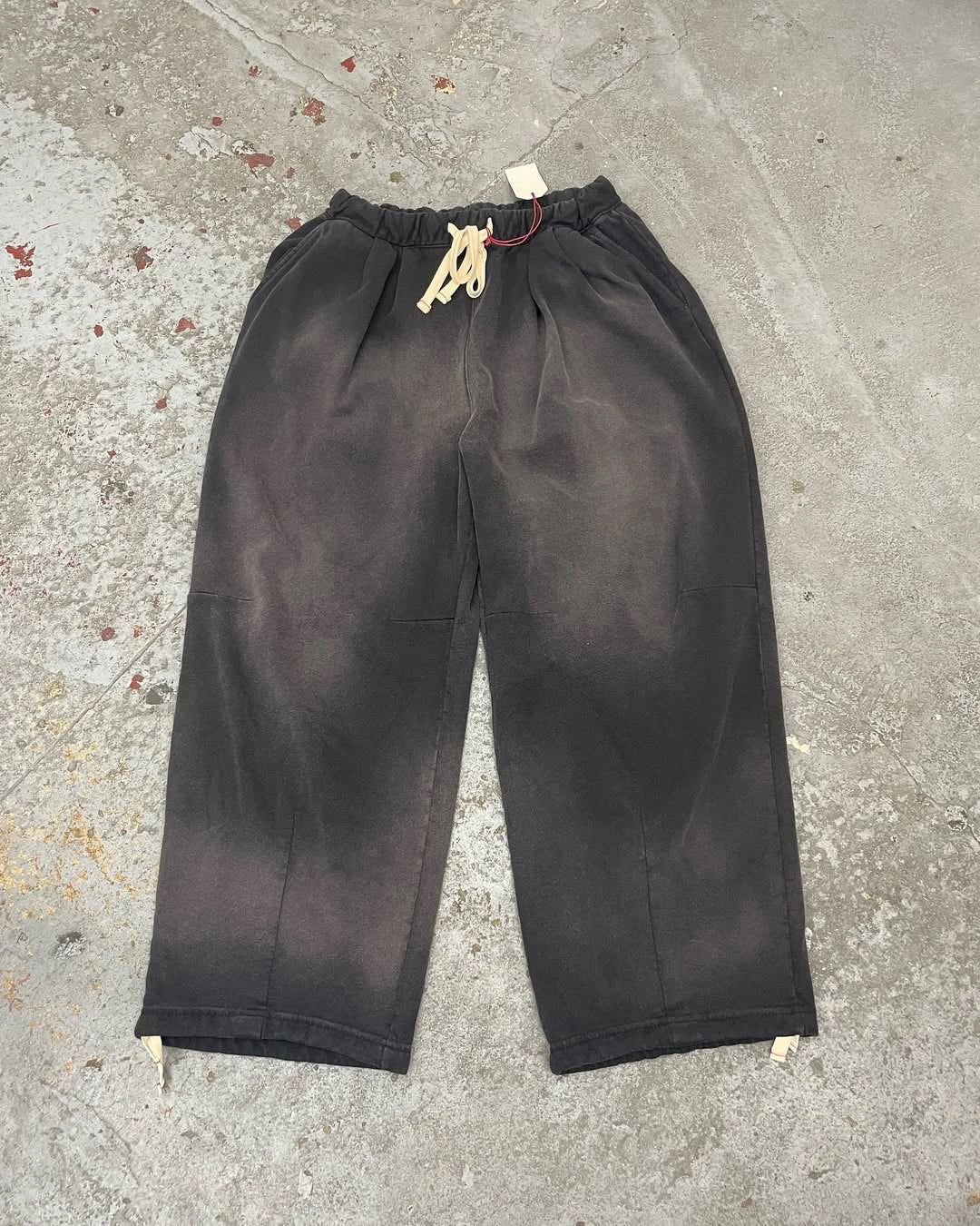 Custom 100% Cotton Casual Baggy Sweatpants Baggy Acid Wash Sweatpants for Men Vintage Heavyweight Grey Fleece Sweatpants