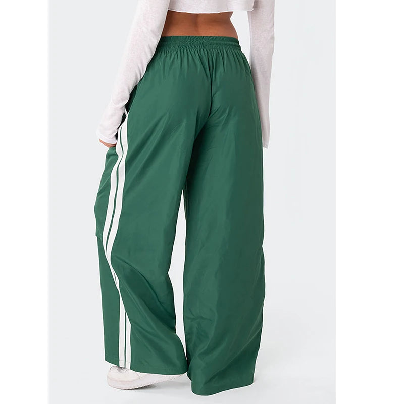 Custom Women's Casual Flat Front Spring Track Pants-Eco-Friendly Anti-Wrinkle Polyester/Nylon Loose Fit