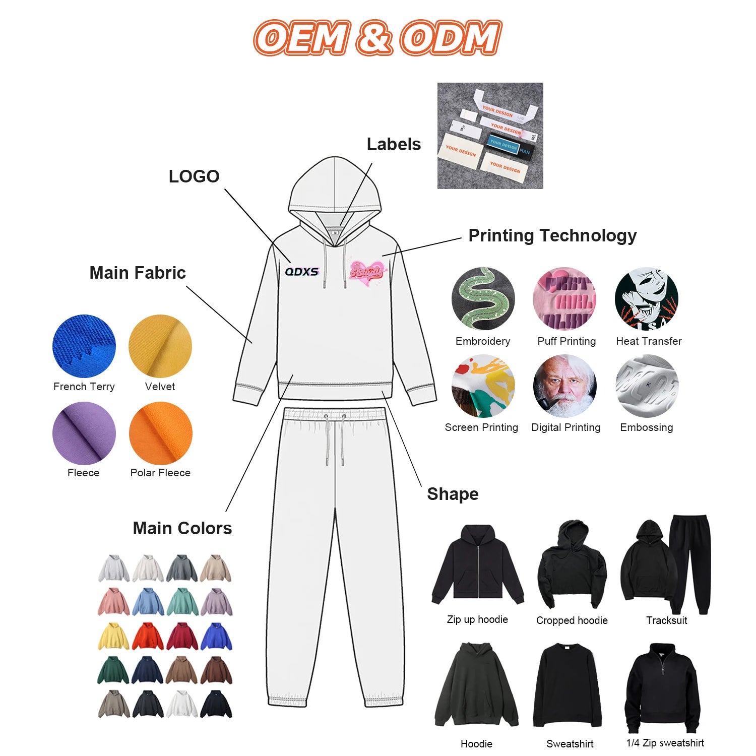Winter 500 GSM Heavyweight Fleece 100% Cotton Oversized Unisex Embroidered Stonewashed Custom Print Logo Puff Printing Pullover