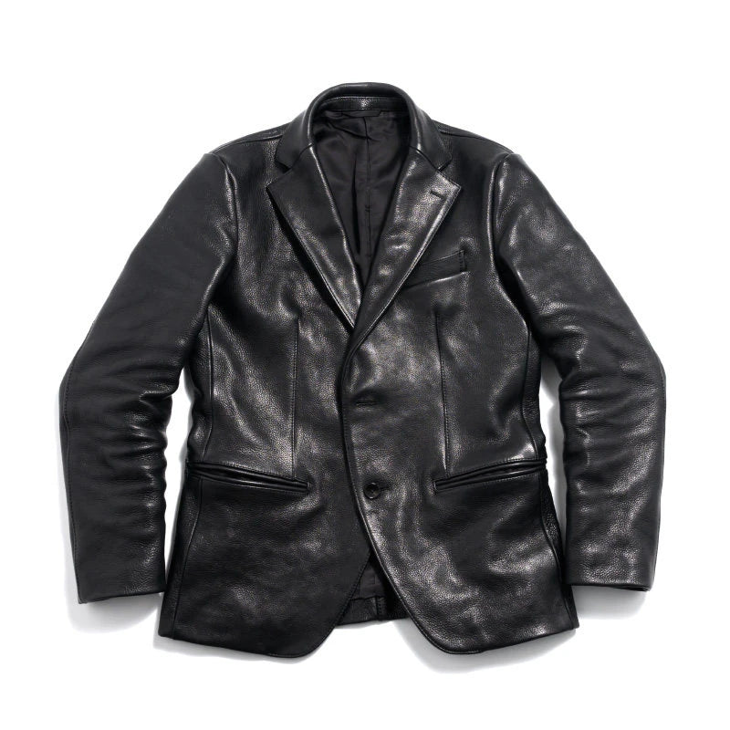 Custom Men's Leather Jacket for Men Formal blazer Jackets Business PU Leather blazer Jackets