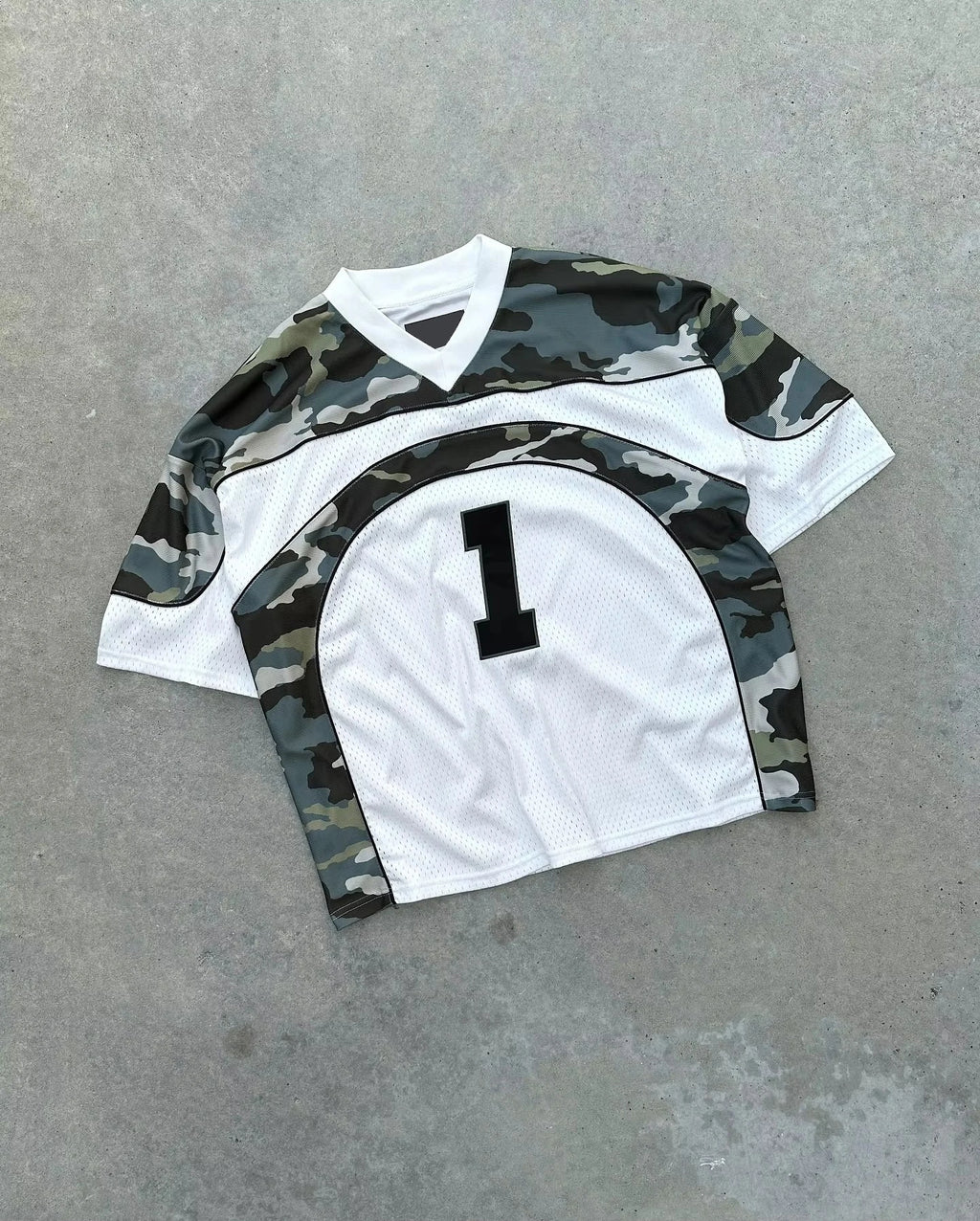 Custom Sublimation Transfer Print V-Neck Polyester Mesh Boxy Oversized Quick Dry Soccer Basketball Jersey T-shirt for Men