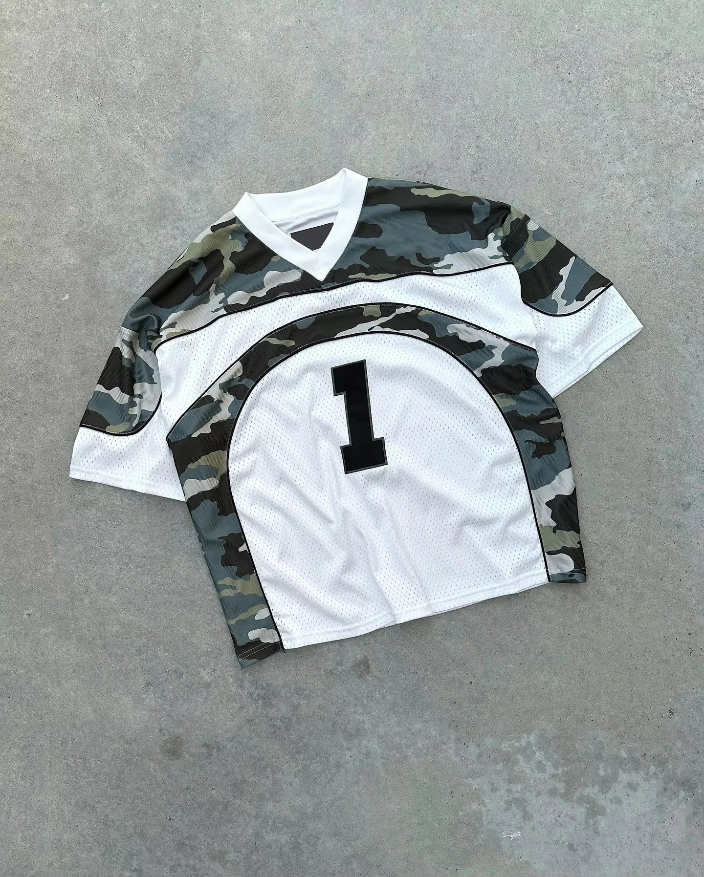 Custom Sublimation Transfer Print V-Neck Polyester Mesh Boxy Oversized Quick Dry Soccer Basketball Jersey T-shirt for Men