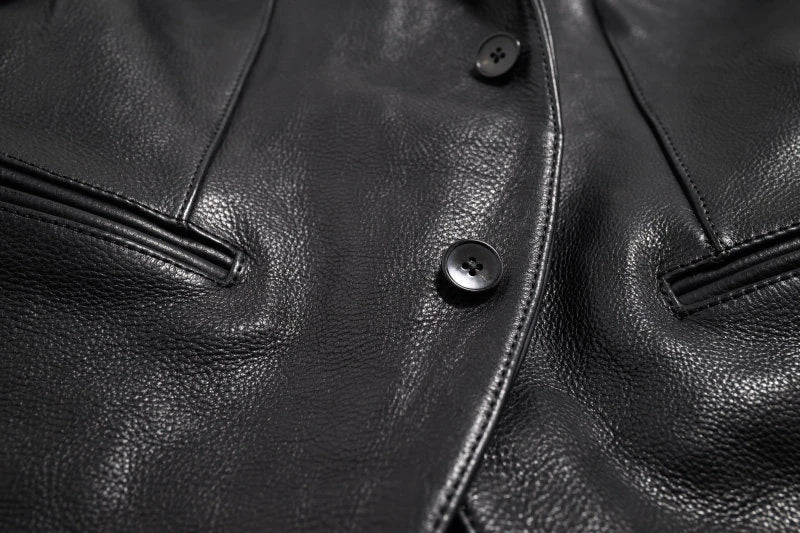 Custom Men's Leather Jacket for Men Formal blazer Jackets Business PU Leather blazer Jackets