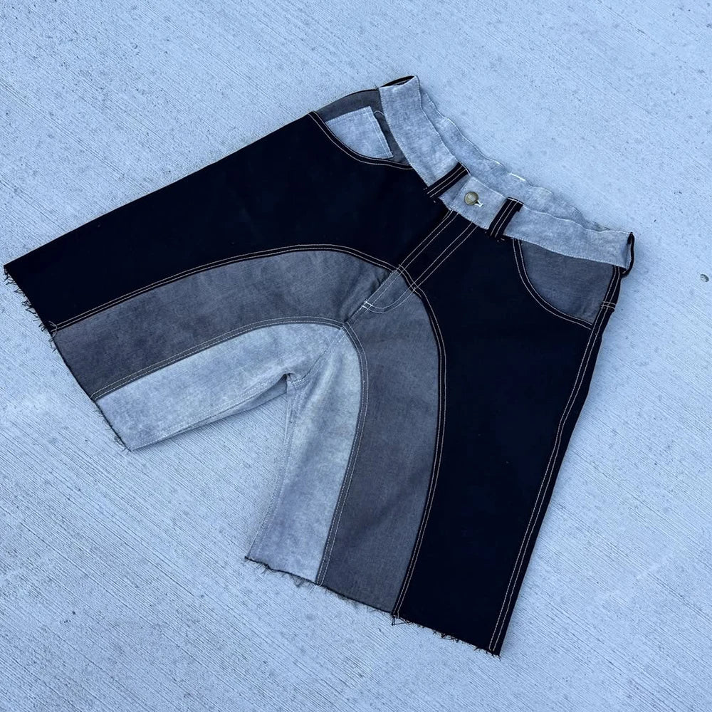 Custom High Quality Black Jorts Men Denim Shorts Tri-Tone Selvedge Denim Jorts Manufacturers