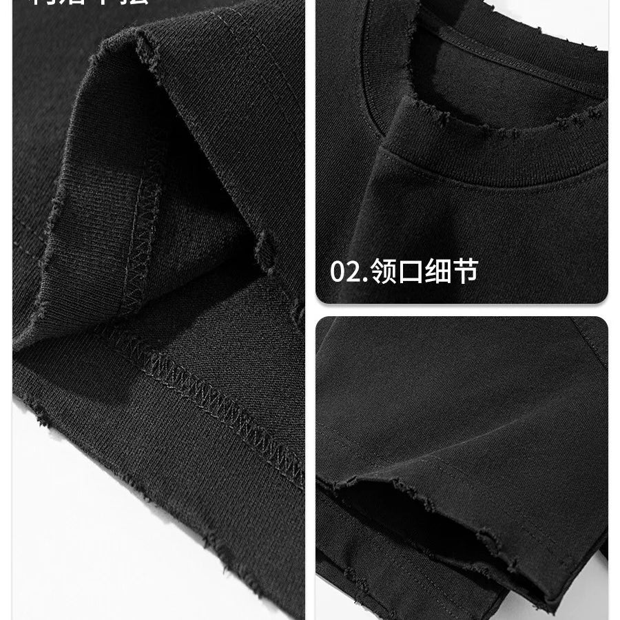 High Quality Tshirt Plain White T-shirt for Men 400g Heavyweight Plain Round Neck t Shirt 100 Cotton Wholesale