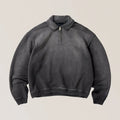 Custom Heavyweights Quarter Zipper Sweater Vintage Wash Quarter Zip Sweater Sweatshirt for Men