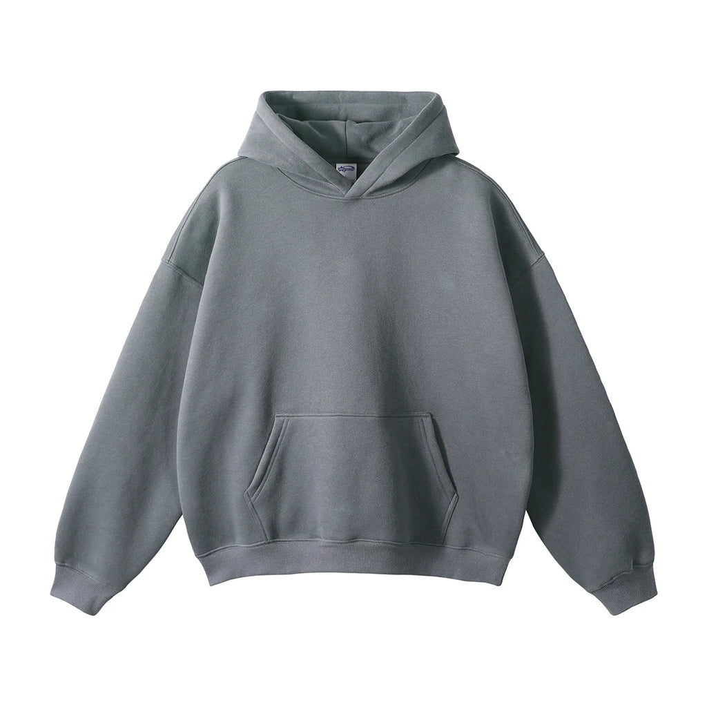 Custom Heavyweight 100% Cotton Pullover Hoodie 3D Embossed Streetwear Oversized and Hooded with Solid Pattern for Men