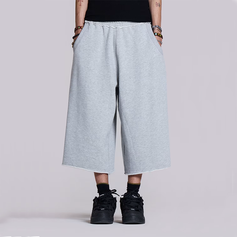 Custom 500 Gsm 100% Cotton Eco-Friendly Heavyweight Ripped Corduroy Hip Hop Sweatpants Baggy Blank Men