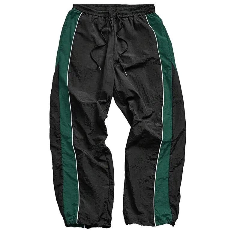 Custom Elastic Mid Rise Lightweight Loose Nylon Jogger Pants Men Casual Polyester Track Pants