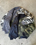 Custom Camo Reversible Jacket High Quality Camouflage Reversible Satin Jacket for Men Bomber Jacket