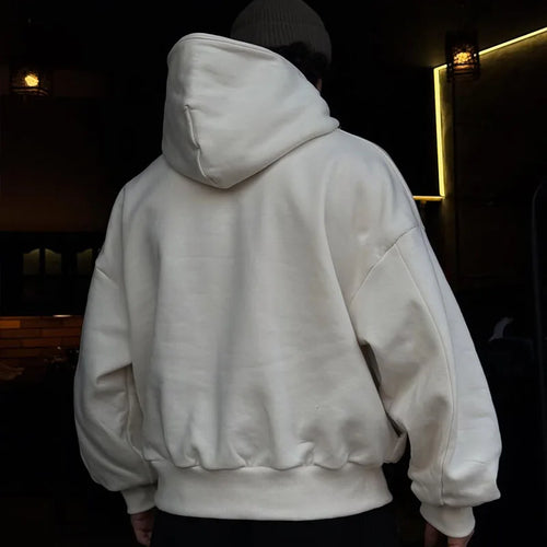 Custom 100% Cotton Cropped Boxy  Hoodie No String Heavyweight Plain Oversized Boxy Hoodie Boxy Fit 450 Gsm