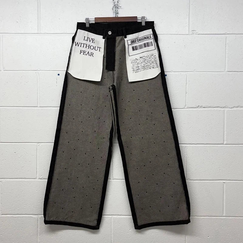 Custom Streetwear in Side Out Denim Jeans Men's Pants Designer Reverse Jeans Pants for Men