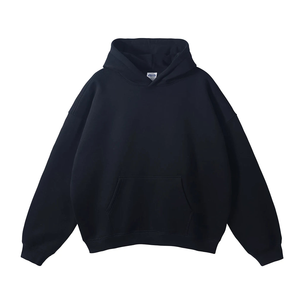 Custom Heavyweight 100% Cotton Pullover Hoodie 3D Embossed Streetwear Oversized and Hooded with Solid Pattern for Men