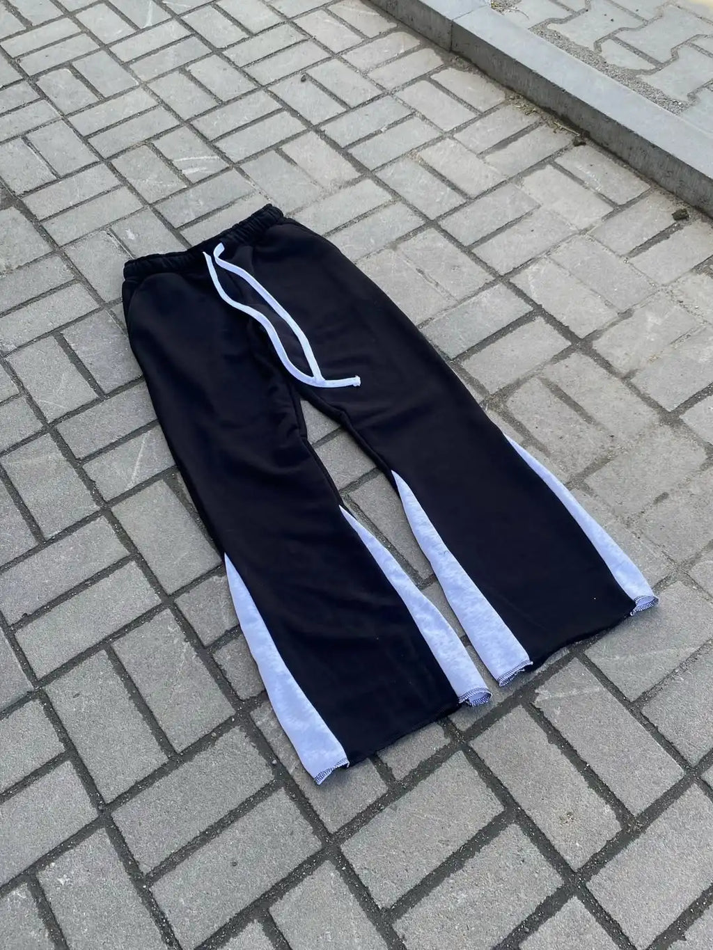 Custom Blank Flare Sweatpants for Men-100% Cotton Mid Waist Casual Streetwear with Anti-Pilling & Anti-Wrinkle Features