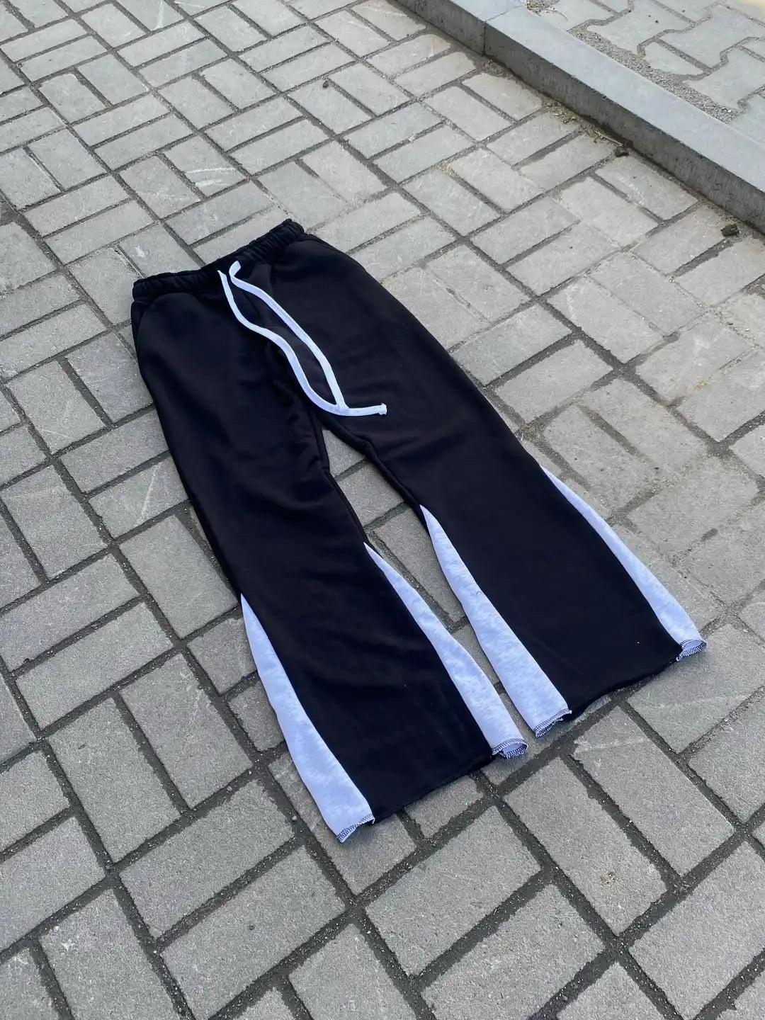 Custom Blank Flare Sweatpants for Men-100% Cotton Mid Waist Casual Streetwear with Anti-Pilling & Anti-Wrinkle Features