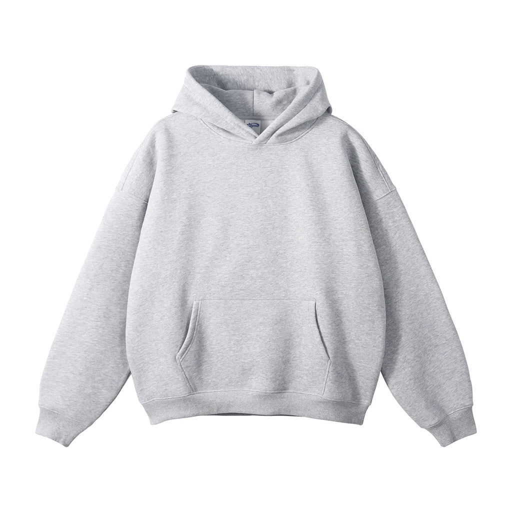 Custom Heavyweight 100% Cotton Pullover Hoodie 3D Embossed Streetwear Oversized and Hooded with Solid Pattern for Men