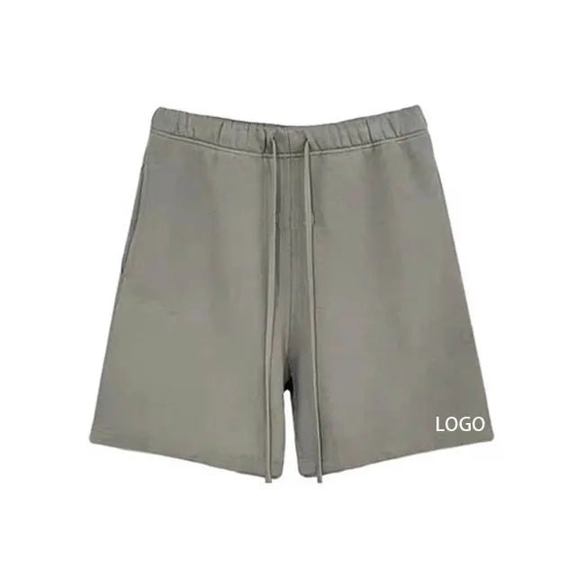 Custom Casual Long Drawstring French Terry Heavy Mens Unisex Fleece Cotton Breathable Eco-Friendly Training Athletic Shorts
