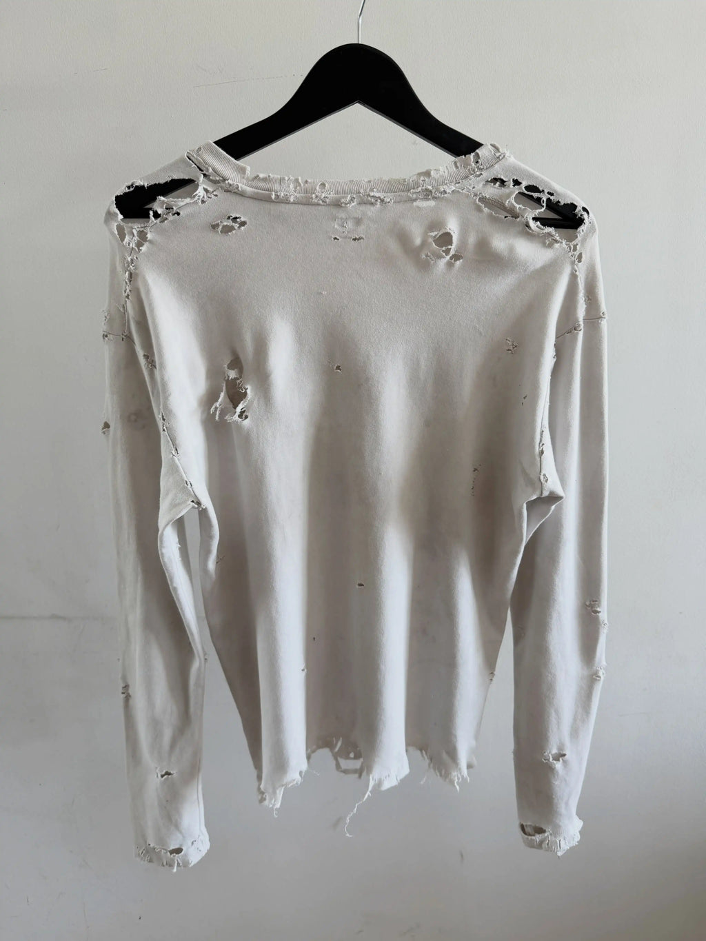 Custom Heavyweight Boxy Long Sleeve Tee Shirt Men Vintage Distressed Tshirts High Quality