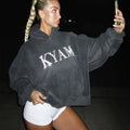 Custom Heavyweight Cropped Hoodie Woman Oversized Crop Hoodies for Women Rhinestone Hoodie