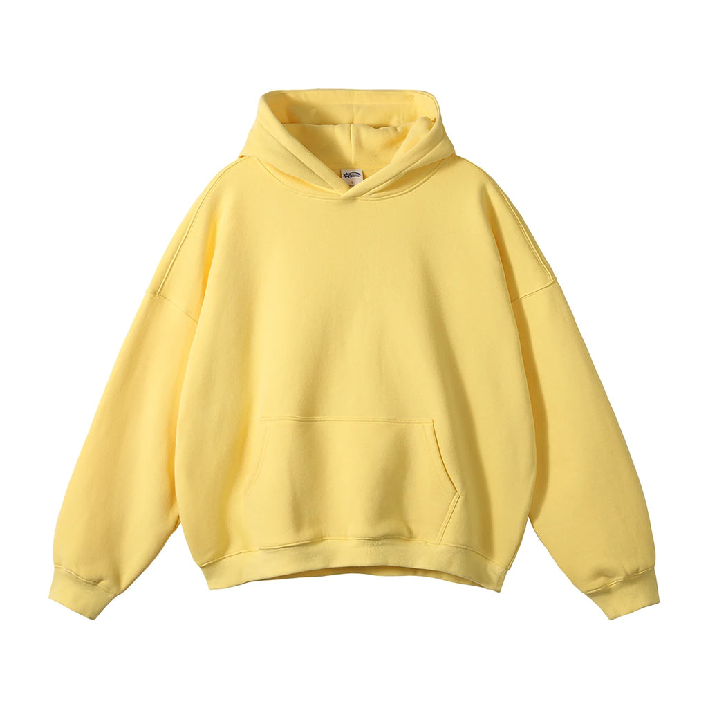 Custom Heavyweight 100% Cotton Pullover Hoodie 3D Embossed Streetwear Oversized and Hooded with Solid Pattern for Men