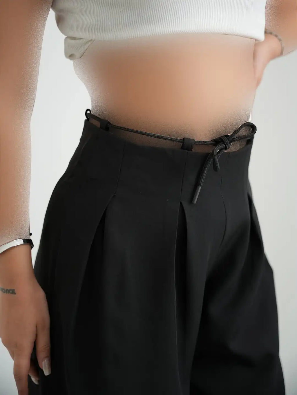 Custom Women's Wide Leg Pants Set High Waist Pleated Korean Pants for Women Baggy Trouser Pants