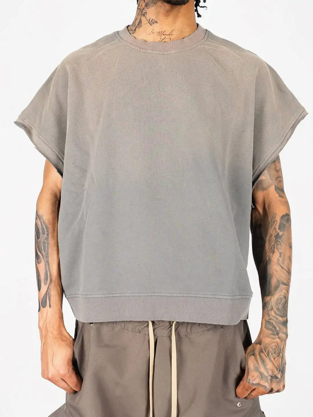 Custom Men's Cotton tank Top French Terry Sleeveless Shirts for Men Plain Oversized tank Top