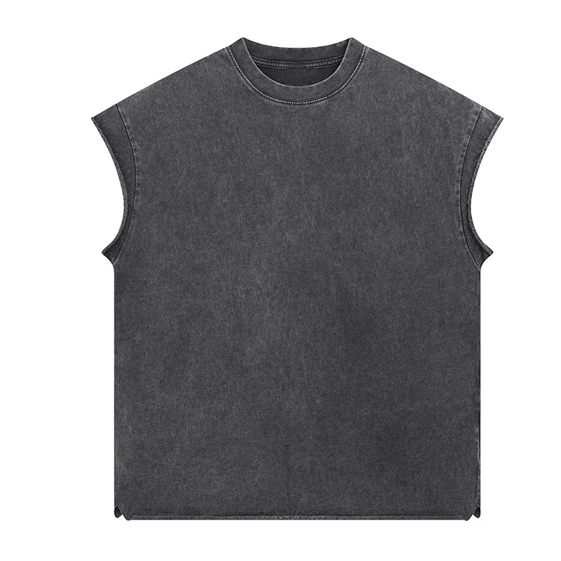 Custom Men's Cotton tank Top Vintage Acid Washed Top Tanks Tanktops for Men