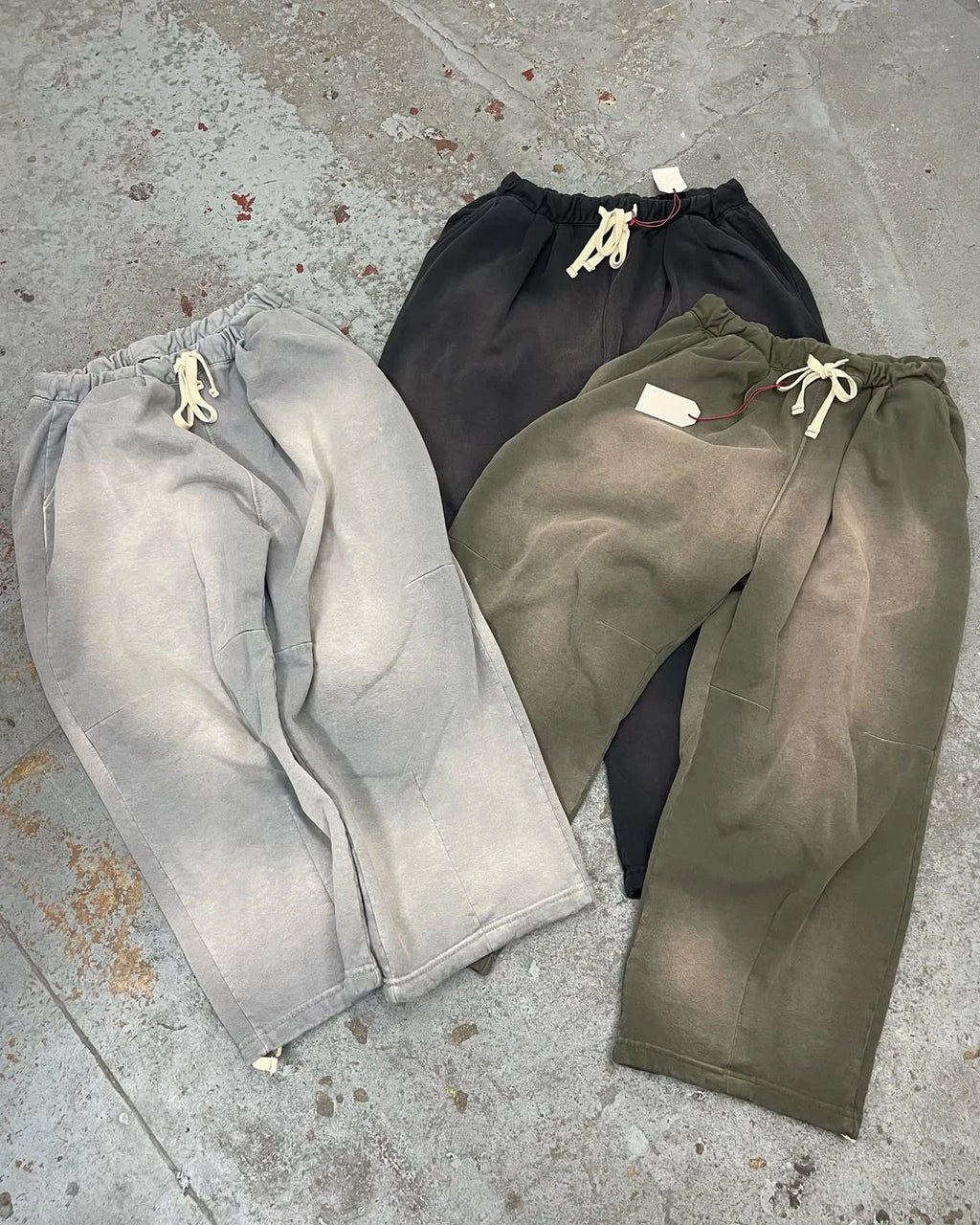 Custom 100% Cotton Casual Baggy Sweatpants Baggy Acid Wash Sweatpants for Men Vintage Heavyweight Grey Fleece Sweatpants
