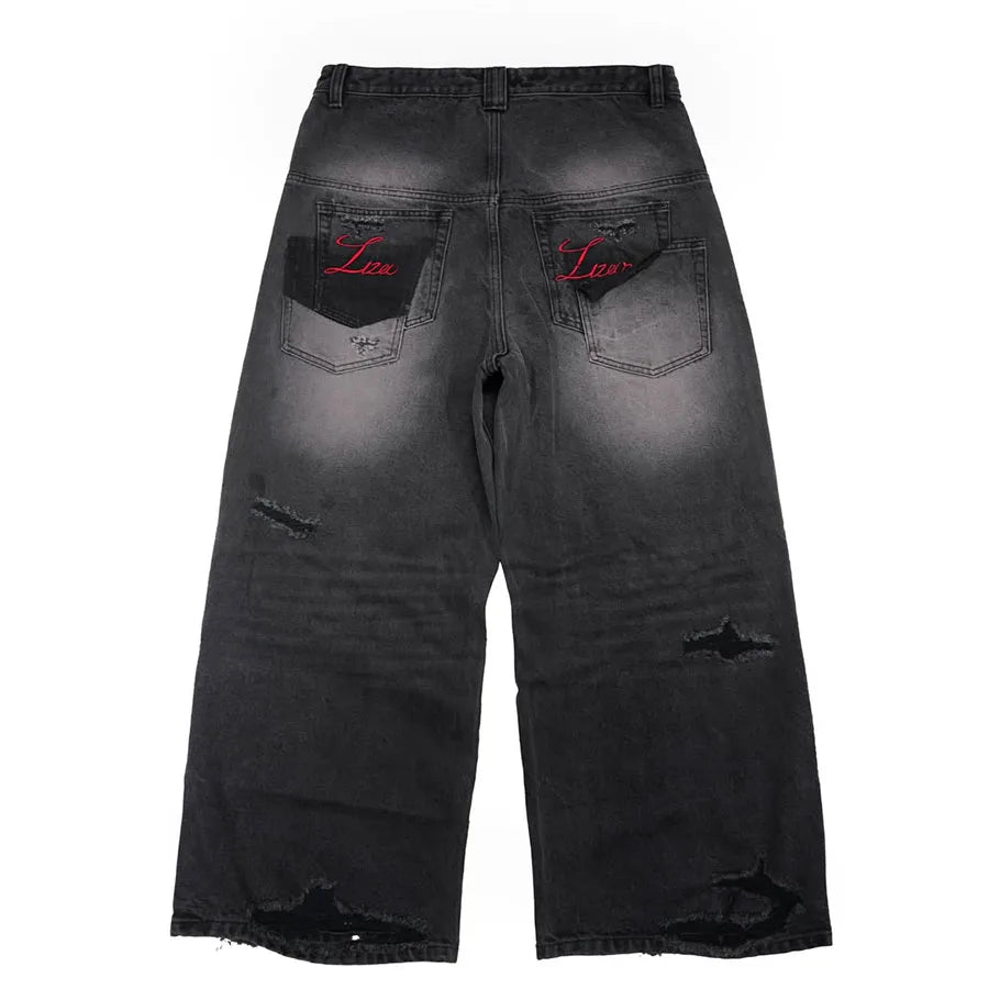 Custom Men's Ripped Denim Jeans Hommes Original Baggy Jeans for Men 2026