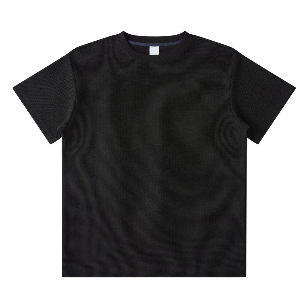 Wholesale 280 Gsm Oversized Tshirt Waffle Cotton Polyester t Shirt for Men Casual Summer Short Sleeve Blank Waffle Tee Shirt