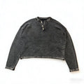 Custom Mens Henley Collar Long Sleeve Shirts for Men Boxy Vintage Long Sleeve t Shirt