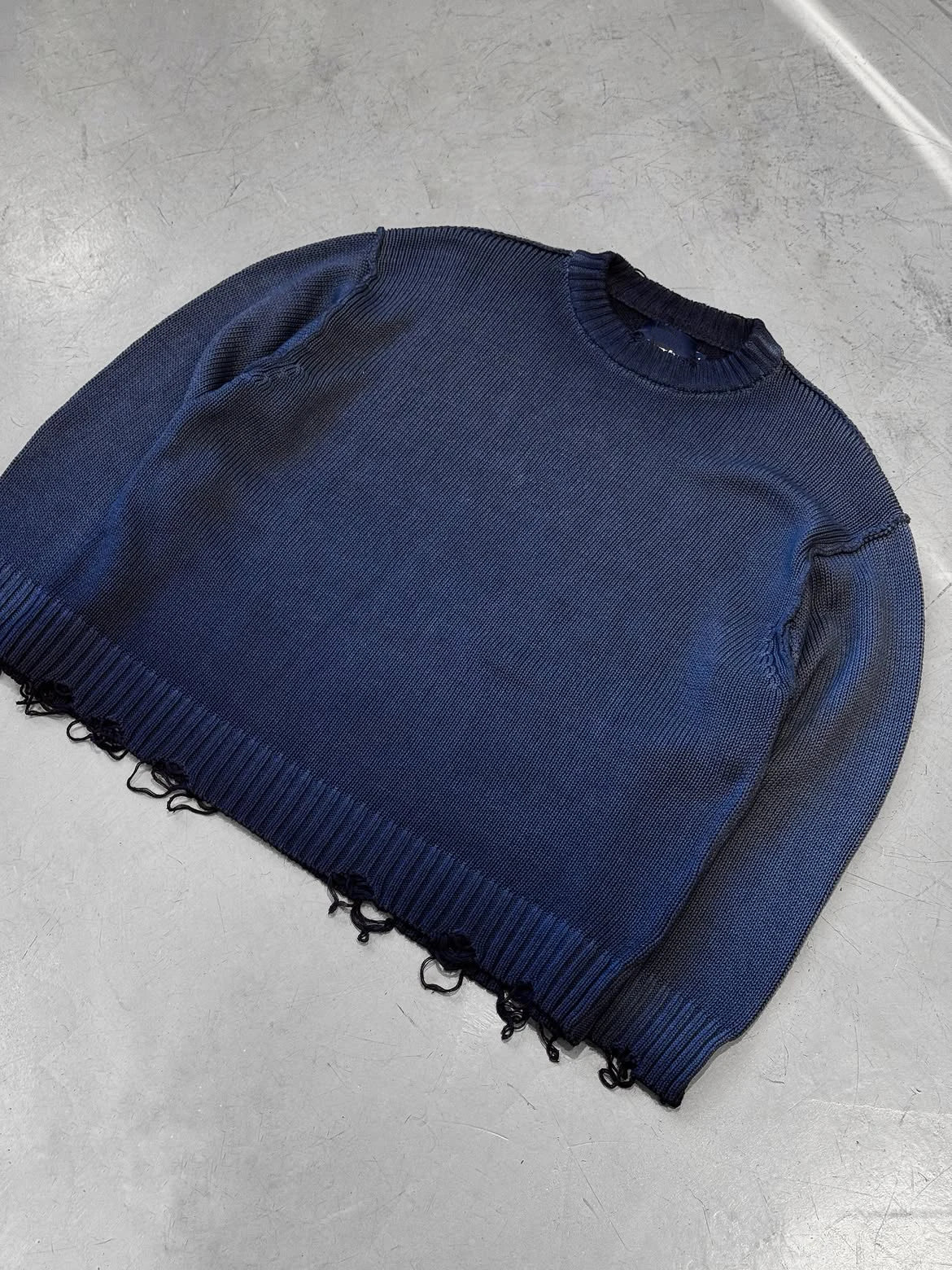 Custom Men's Washed Knitwear Streetwear Knitted Sweater Oversize Knitted Sweater Men Winter Sweater for Men