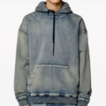 Men's 100% Cotton Oversized Pullover Hoodie with Pockets Luxury Design Heavyweight Acid Washed Fabric Printed Pattern ODM Supply