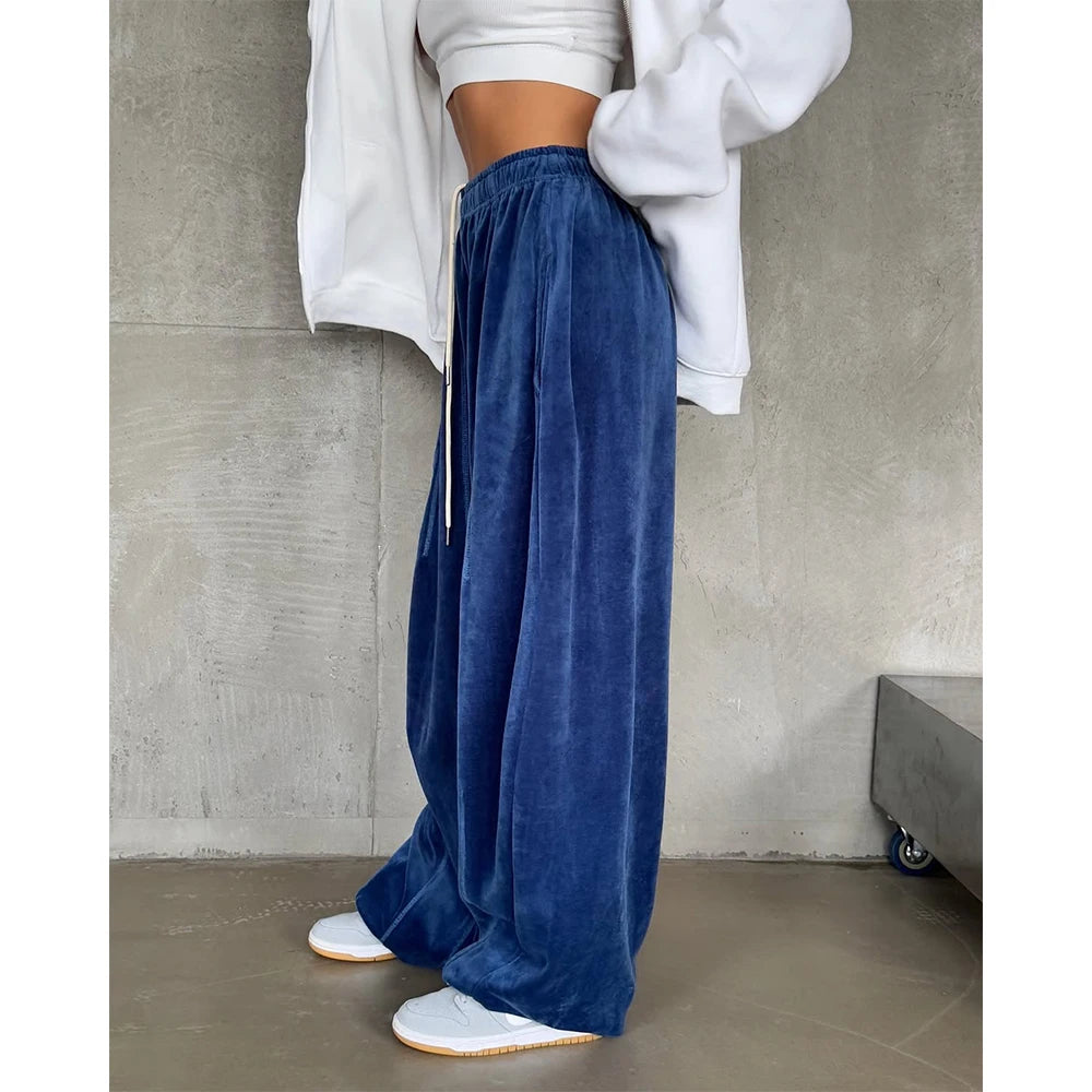 Custom Women's Velour Jogging Pants for Women Casual Straight Leg Track Pants