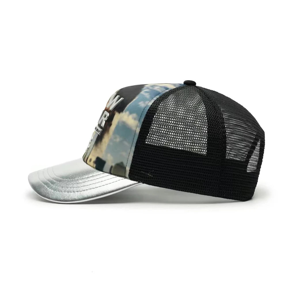 Custom Print Mesh Foam Trucker Caps High Quality 5 Panel Trucker Hat with Custom logo