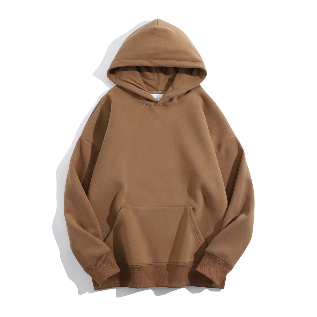 Winter 500 GSM Heavyweight Fleece 100% Cotton Oversized Unisex Embroidered Stonewashed Custom Print Logo Puff Printing Pullover