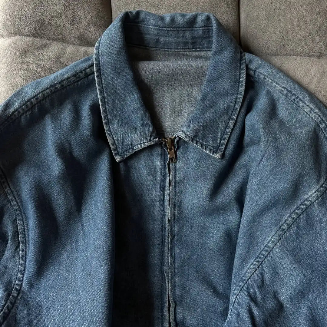 Custom Men's Shirt Jacket Zip up Oversized Denim Jeans Shirt Men Denim Jacket