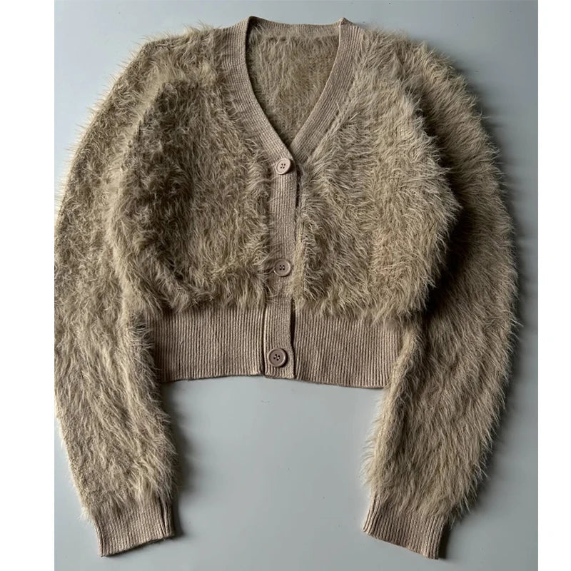 Custom Women's Winter Cardigan Sweater Women Ladies Cardigans for Women Fur Cardigan