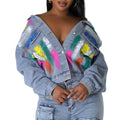 Custom Streetwear Autumn Printed Cotton Denim Jacket for Women Reversible Breathable 2026