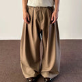 Custom Lightweight Casual Men's Khaki Wide Leg Mid Waist Pleated Pants For Men Korean Pants