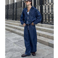 Custom Men's 2 Piece Denim Shirt Set Streetwear Jean Jacket and Pants Set for Men