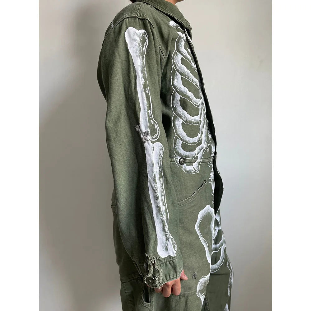 Custom Unisex Men's Denim Coveralls Jumpsuit Casual Mid Waist Heavyweight Polyester/Cotton Anti-shrink Anti-Wrinkle Zipper Fly