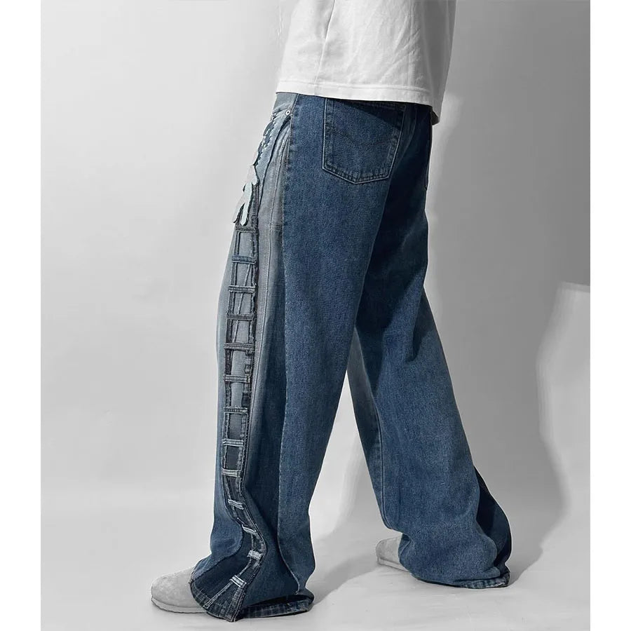Custom Logo Men's Casual Jeans Pants for Men Streetwear Printed Denim Jeans